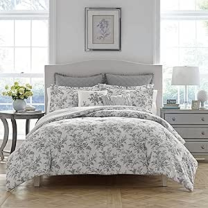 Laura Ashley- King Duvet Cover Set, Reversible Cotton Bedding Set, Includes Matching Sham(s)