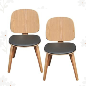 Set of 2 Nordic Upscale Elegant Wooden Dining Chairs