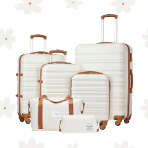 Luggage Set ABS Hardshell TSA Lock Spinner Wheels, Carry on Suitcase (6 Piece Set)