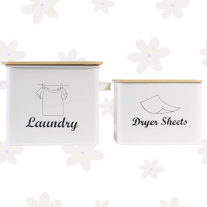 Set of Laundry Powder Bin & Dryer Sheets Holder