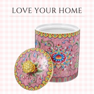 Ceramic Storage Canister Vintage Enamel Tea Jar