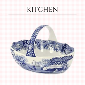 Spode Blue Italian Handled Basket | Fruit Bowl | Centerpiece for Potpourri
