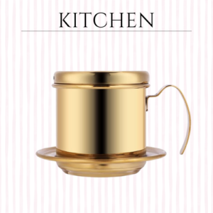 Stainless Steel Coffee Filter Cup Vietnamese Coffee Drip Filter Maker Infuser Home Coffee Maker(Gold)