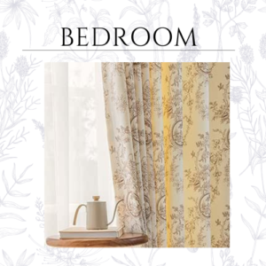 Floral Curtains for Living Room Chenille Light Filtering Vintage Victorian Decor French Country Window Drapes 2 panels and 96 inches