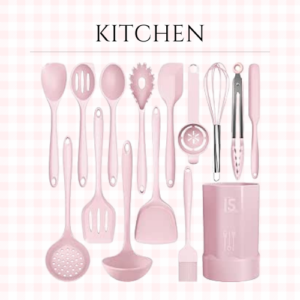 Silicone Cooking Utensils Set - 446°F Heat Resistant Kitchen Utensils