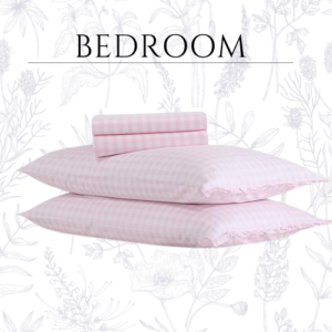 Queen Sheets, Soft & Breathable Organic Cotton Bedding Set, Classic Style Home Decor with Ruffled Pillowcases