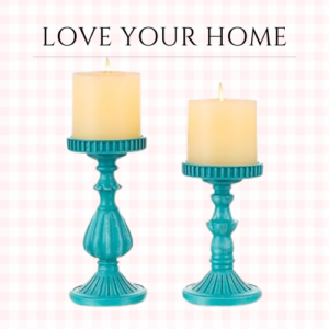 Candle Holders for Pillar Candles - Vintage Pillar Candle Holder Set of 2