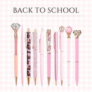 Fancy Pen,10Pcs Pink Glitter Pens with Gem for Journaling