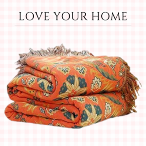 Bohemian Throw Blanket, Folk Blankets 60x80 Inch Full Cotton Reversible Ultra Soft Light Quilt