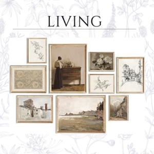 Vintage Wall Art Prints Decor, Farmhouse Wall Decor French Country Canvas Art Prints Antique Country Flower