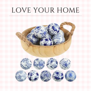 9 Pcs Porcelain Balls Decorative for Centerpiece