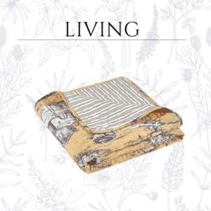 Lush Decor French Country Toile Cotton Reversible Throw Blanket, Yellow & Gray, 60" x 50"