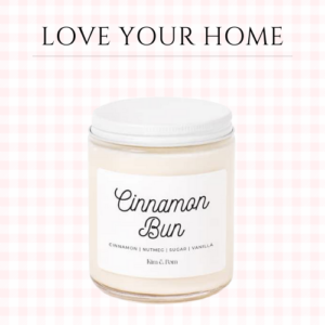 Kim and Pom Cinnamon Bun Candle, Made in Canada, Fall Candles, Soy Wax Candle