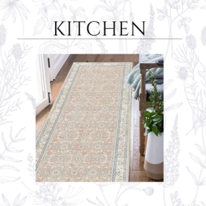 Area Rug 2x7 Runner Rug Hallway Rug Vintage Distressed Rug Kitchen Pink Indoor Washable