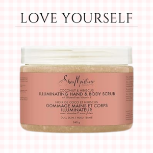 Shea Moisture Illuminating Hand & Body Scrub for dull skin Coconut & Hibiscus gluten free 340 g
