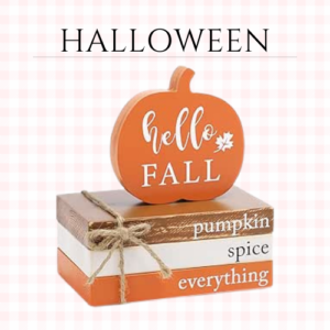 Fall Wood Book Stack, Fall Thanksgiving Decorations, Tiered Tray Decor