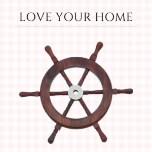 Hampton Nautical Deluxe Class Wood and Brass Decorative Ship Wheel 9" - Nautical Gift