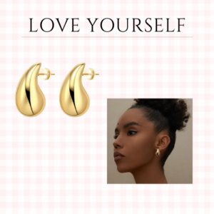 14K Gold Chunky Waterdrop Earrings for Women, Lightweight Big Teardrop