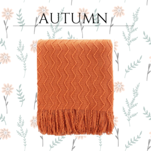 Burnt Orange Throw Blanket for Sofa Couch,Decorative Fall Blanket