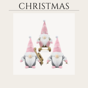 Set of 3 Christmas Gnomes Decorations Gift Handmade Sled Gnome Plush Stuffed christmas Decor