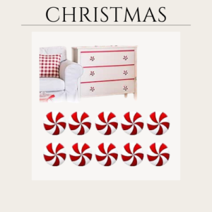 10Pack Christmas Peppermint Knob Button Cover, Christmas Decorations Drawer Knobs, Cabinet Handle Decor, for Use Different Shapes Sizes Silicone Buttons Cover, Christmas Indoor Home Decor Gifts