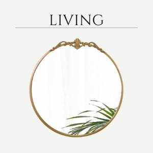 Gold Mirror, Round Antique Mirror Large Circle Vintage