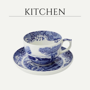 Spode Blue Italian Teacup and Saucer