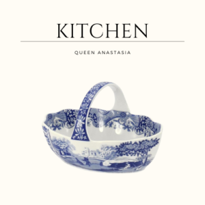 Spode Blue Italian Handled Basket | Measures 6-Inches |