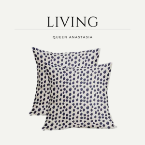 Navy Blue Cream Polka Dot Pillow Covers 24x24