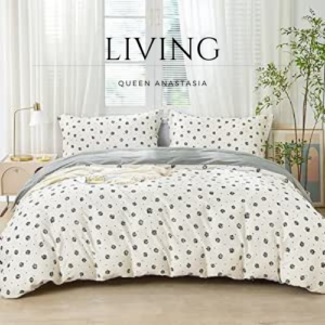 Black Floral Duvet Cover Set 3pcs 100% Cotton