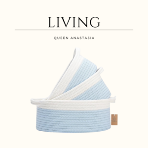 NaturalCozy 3-Piece Cotton Rope Baskets with Handles