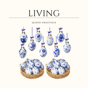 9 Pieces Blue and White Porcelain Ornaments
