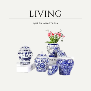 Set of 4 Small Blue and White Vase Porcelain