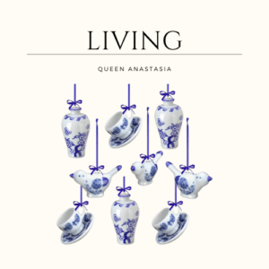 9 Pieces Blue and White Porcelain Ornaments