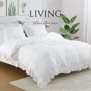 White Ruffle Duvet Cover Queen Size