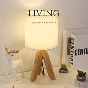 Small Table Lampp with Fabric Shade Tripod Base