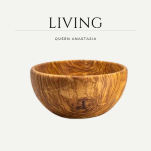 Qartaj Mediterranean Olive Wood Salad Bowl, 11"