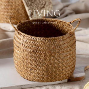 Woven Seagrass Belly Basket Natural Material
