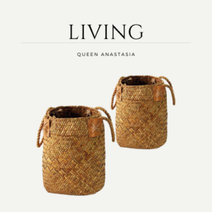 Seagrass Woven Basket Straw Belly Storage Flower Plant