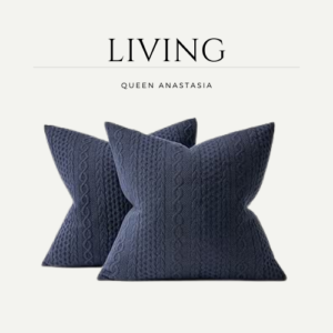 Decorative Throw Pillow Covers 18x18 Navy Blue Set of 2